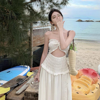ĐẦM MAXI NHÚN THẮT EO