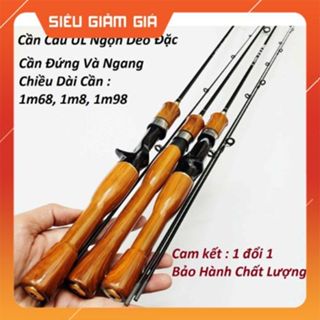 Cần câu máy Lure UL 2 khúc ngọn dẻo đứng, máy ngang cán gỗ ( có video test )