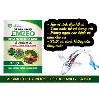 Emzeo cá cảnh - Men xử lý nước hồ Cá cảnh bị đục, xanh rêu, vàng ( gói 200g)