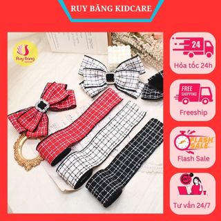 Ruy băng kẻ dạ tweed