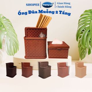 Ống đựng đũa muỗng, ống đựng đũa thìa 2 tầng dành cho nhà hàng quán ăn Nhựa Thắng Lợi TL070