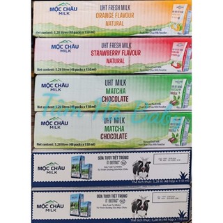 Thùng sữa tươi mộc châu có đường, ít đường, hương cam, dâu, dừa, matcha socola
