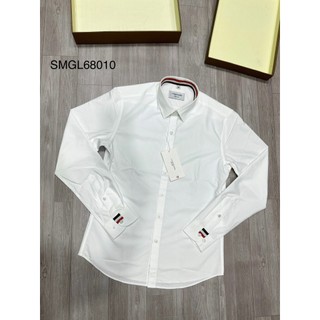 Áo Sơ Mi Nam ThomBr Check Cổ, Tay Phối Logo Nhỏ New 2024 - Chất Lụa Mềm Mịn - Form Dáng Trẻ Trung - Size 45kg-80kg