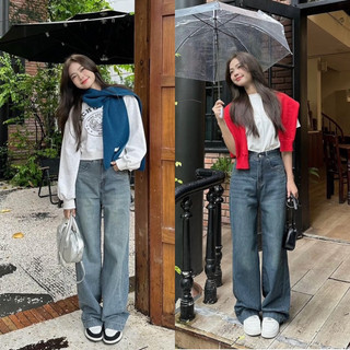  Quần jeans trơn basic ống suông Q97.Q98