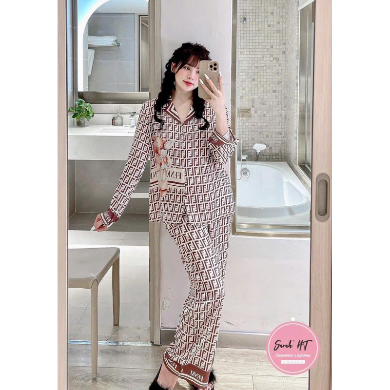 sét đồ ngủ lụa xước hàng thiết kế cao cấp