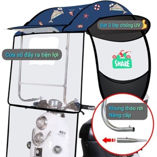 Mái che xe máy, phụ kiện xe máy, mái che, bạt phủ xe máy, bạt che xe máy, áo trùm xe máy, bạc che xe có thể gấp gọn 440