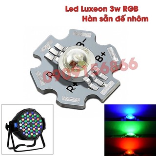 Led Luxeon 3w 3 chân RGB , hàn sẵn đế tản nhiệt