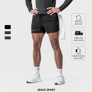 Quần short thể thao nam, quần gym nam asrv co giãn, thoải mái, năng động