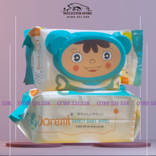 Khăn ướt gói to không mùi Daremi 100 tờ size lớn 15x20cm