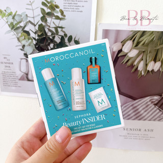 Set 4 món gội, xả, dưỡng tóc Moroccanoil mini size và 1 gói sample kem tay