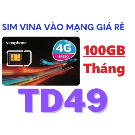 SIM 4G VINA TD49 FREE 100GB/THÁNG ( MIỄN PHÍ 12 THÁNG )