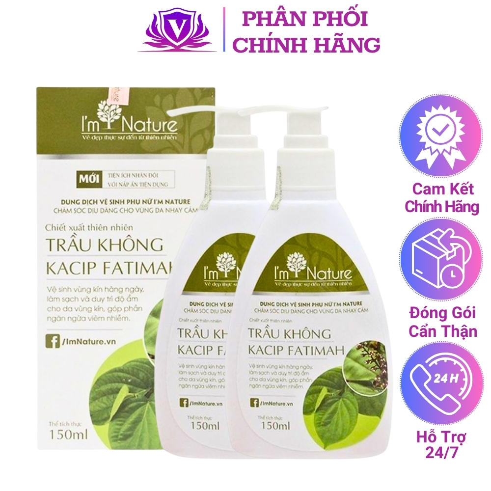 2 Chai Dung Dịch Vệ Sinh Phụ Nữ IM NATURE Gel Trầu Không 150ml Làm Hồng Giảm Nấm Ngứa Phụ Khoa An Toàn Bà Bầu Sau Sinh
