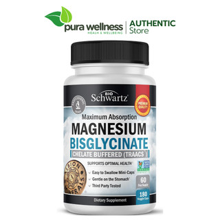 BioSchwartz Magnesium Bisglycinate 100% Chelate 180 viên bổ sung Magie