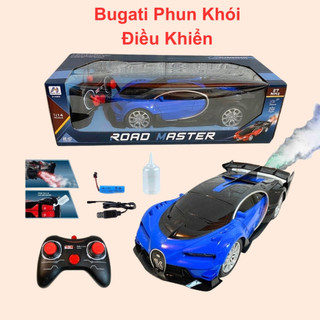Siêu xe phun khói điều khiển từ xa ô tô phun khói điều khiển từ xa kích thước lớn thiết kế hiện đại màu xanh đẹp mắt