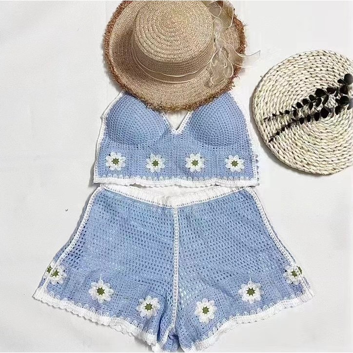 Set Len Bikini , Áo Bra Len Móc Thêu Hoa Thời Trang Dành Cho Nữ Đi Biển Trẻ Trung Quyến Rũ Hàng Qccc -25 | Vui Vẻ Shop | BigBuy360 - bigbuy360.vn