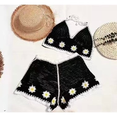 Set Len Bikini , Áo Bra Len Móc Thêu Hoa Thời Trang Dành Cho Nữ Đi Biển Trẻ Trung Quyến Rũ Hàng Qccc -25 | Vui Vẻ Shop | BigBuy360 - bigbuy360.vn