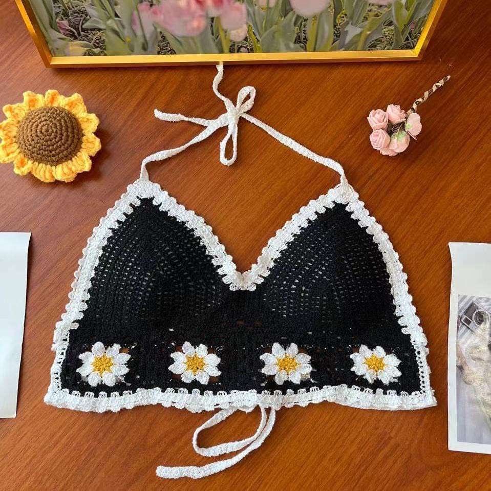 Set Len Bikini , Áo Bra Len Móc Thêu Hoa Thời Trang Dành Cho Nữ Đi Biển Trẻ Trung Quyến Rũ Hàng Qccc -25 | Vui Vẻ Shop | BigBuy360 - bigbuy360.vn