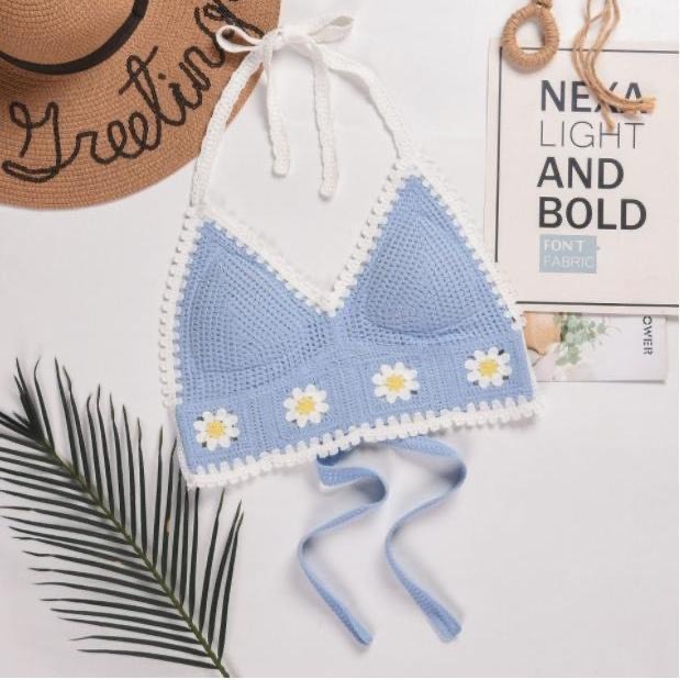 Set Len Bikini , Áo Bra Len Móc Thêu Hoa Thời Trang Dành Cho Nữ Đi Biển Trẻ Trung Quyến Rũ Hàng Qccc -25 | Vui Vẻ Shop | BigBuy360 - bigbuy360.vn