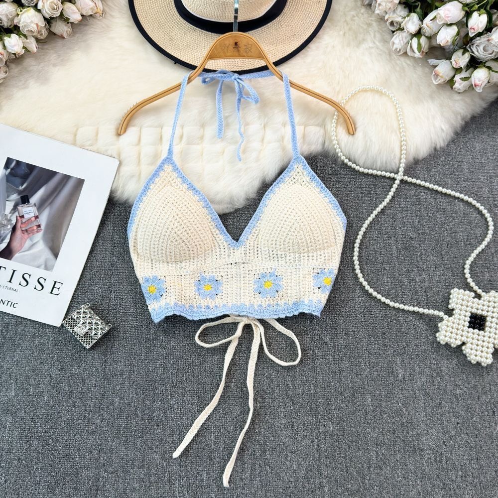 Set Len Bikini , Áo Bra Len Móc Thêu Hoa Thời Trang Dành Cho Nữ Đi Biển Trẻ Trung Quyến Rũ Hàng Qccc -25 | Vui Vẻ Shop | BigBuy360 - bigbuy360.vn