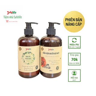 [MẪU MỚI KÈM QUÀ TẶNG)Bộ cặp gội xả thảo dược Safelife chai 500ml dưỡng tóc mềm mượt chắc khỏe giảm rụng tóc mọc tóc con