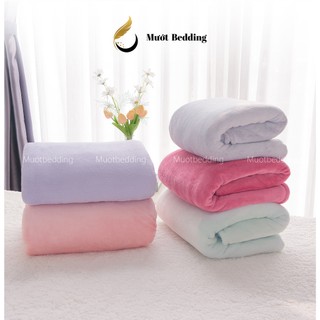 Chăn mền trơn màu Mướt bedding mịn mướt Size 1m6x2m và 1m8x2m sử dụng văn phòng, gia đình, du lịch