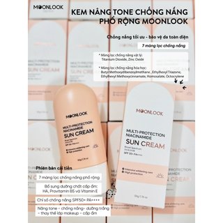 Kem chống nắng moonlook - dưỡng trắng, nâng tone, chống nắng tối ưu với chỉ số spf 50+ pa+++