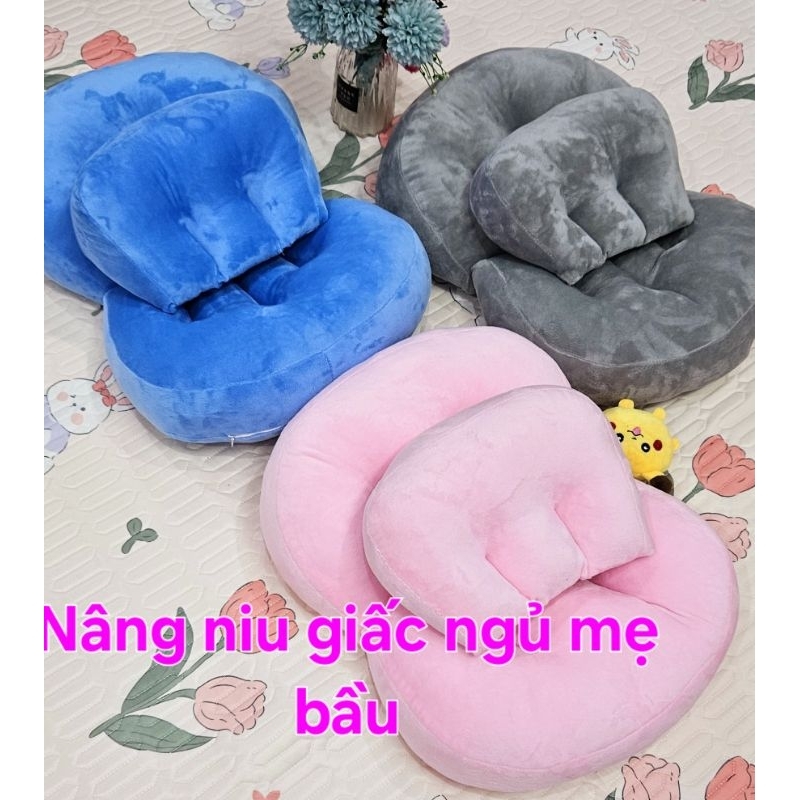 GỐI BẦU CÁNH TIÊN CAO CẤP VẢI  NHUNG MỊN ( nâng niu giấc ngủ  mẹ bầu)