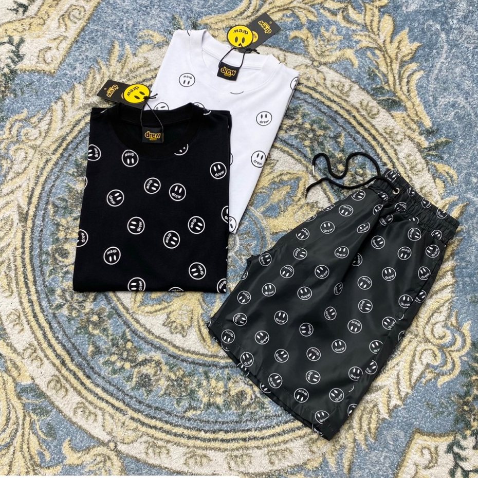 Bộ Cộc Nam Hình Mặt Cười Quanh Thân Đen Trắng Dành Cho Anh Em Boy Phố Đi Chơi Đi Biển Hot Trend 2024