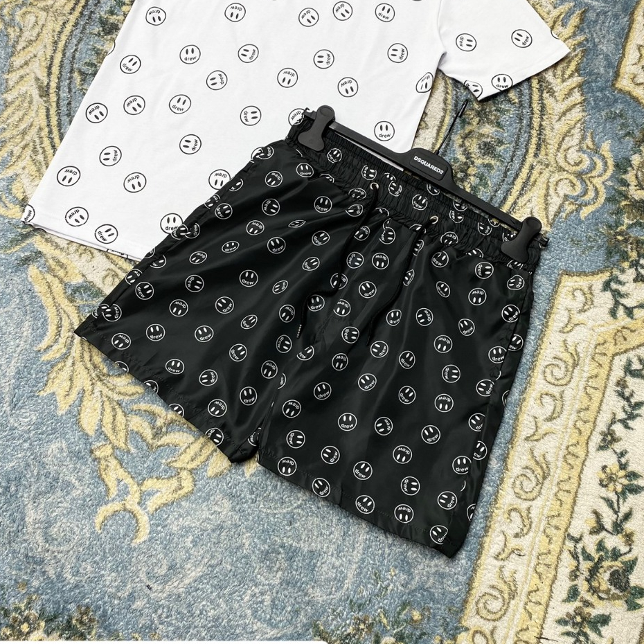 Bộ Cộc Nam Hình Mặt Cười Quanh Thân Đen Trắng Dành Cho Anh Em Boy Phố Đi Chơi Đi Biển Hot Trend 2024