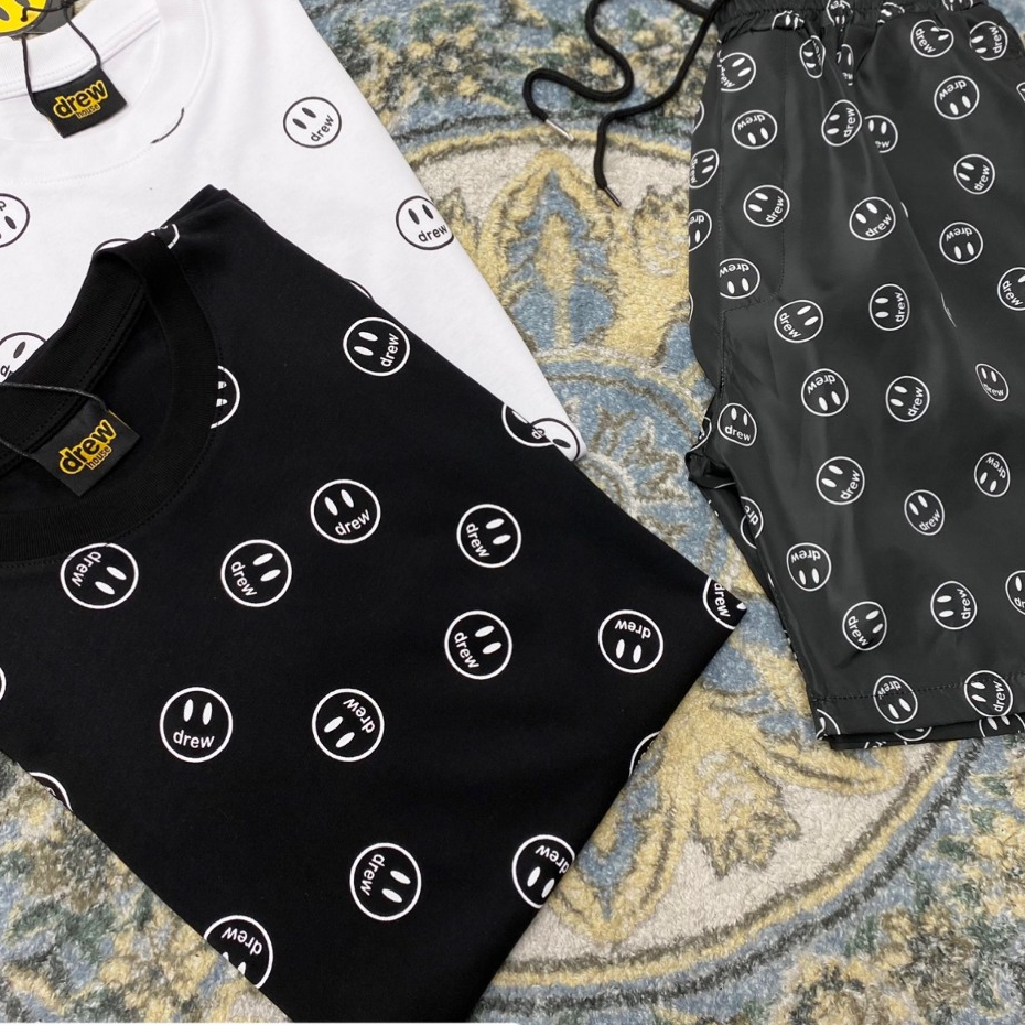 Bộ Cộc Nam Hình Mặt Cười Quanh Thân Đen Trắng Dành Cho Anh Em Boy Phố Đi Chơi Đi Biển Hot Trend 2024