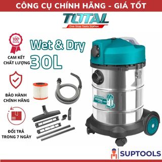 Máy hút bụi ướt và khô 30l total tvc14301 máy hút công nghiệp và gia đình 1400w