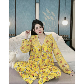 [𝑭𝒓𝒆𝒆𝒔𝒉𝒊𝒑] Bộ pijama lụa tiểu thư mịn mát form 40-60kg (kèm 🎁)