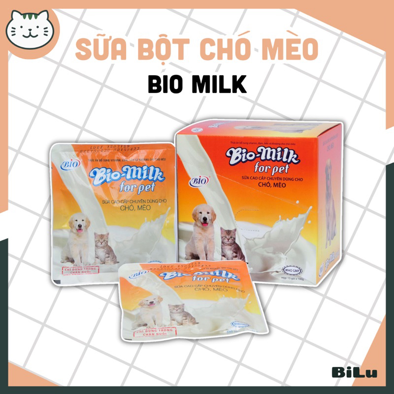 BIO MILK sữa bột thay thế cho chó mèo mọi lứa tuổi
