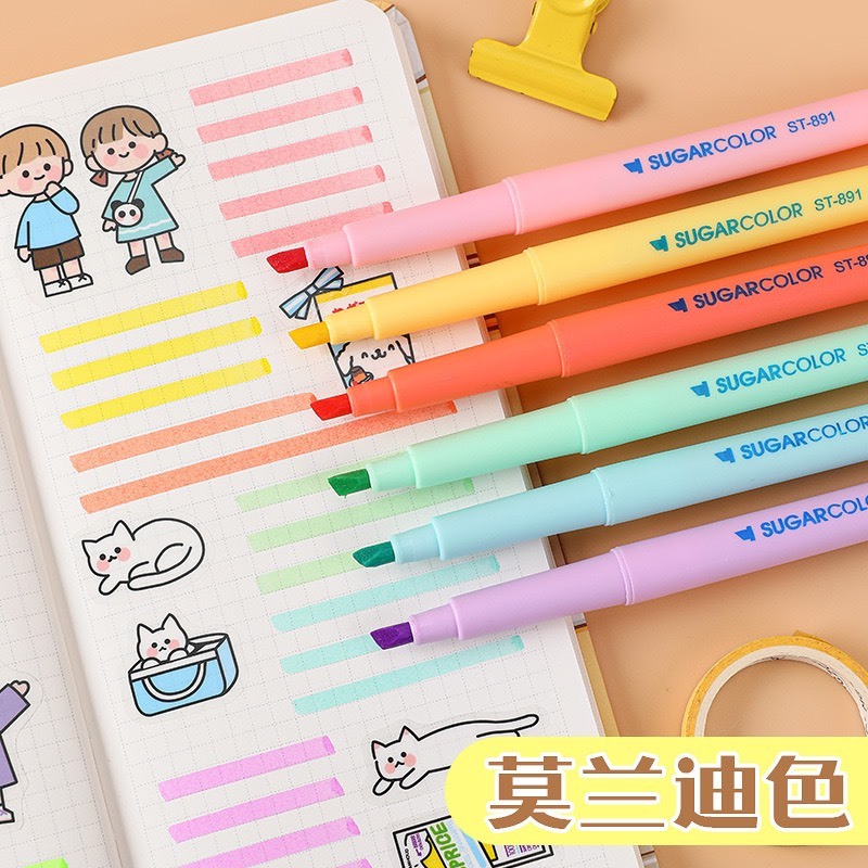 Set 6 Highlight SUGAR bút nhớ đánh dấu màu pastel- HL07+08