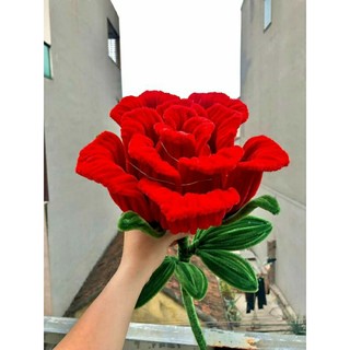 Hoa hồng khổng lồ bằng kẽm nhung