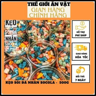 Kẹo sỏi đá nhân socola - chocolate viên sỏi hộp 500g thơm ngon đậm vị
