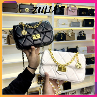 Túi xách nữ cao cấp thêu trám khoá xoay hoạ tiết hoa trà Zuliashop8386