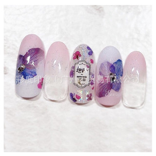 Sticker mẫu hoa khô ẩn trang trí móng