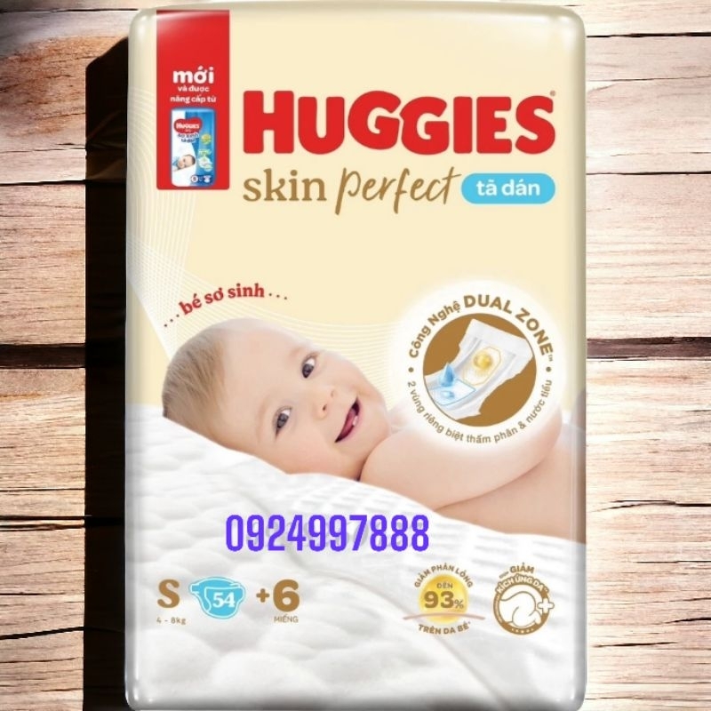 Tã dán sơ sinh Huggies Dry S54 + 6 miếng