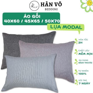 Vỏ gối, áo gối nằm 50x70, vỏ gối lụa 45x65, áo gối 40x60 lụa modal họa tiết, dòng cao cấp, siêu mịn mát