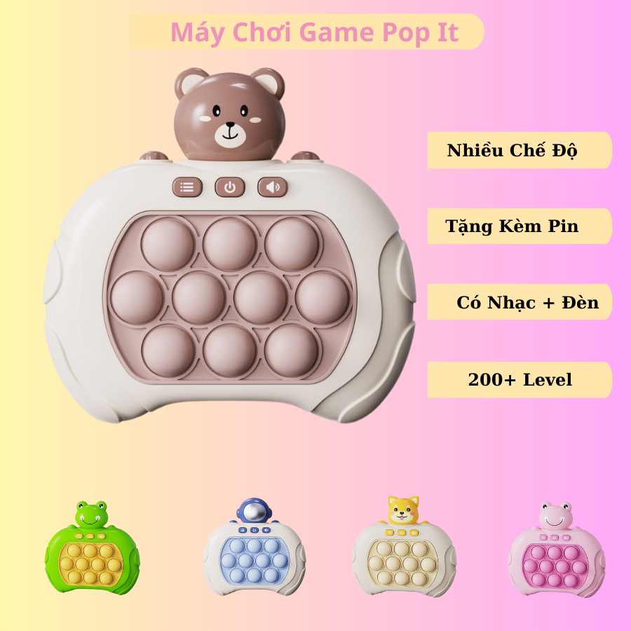 Máy chơi game Pop It điện tử ấn nút theo đèn có nhạc, Pop It điện tử thế hệ mới giúp giảm căng thẳng