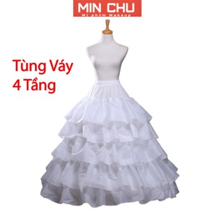 Tùng 4 tầng thép năm lớp vải phi dài đường kính 110cm dùng cho váy cưới