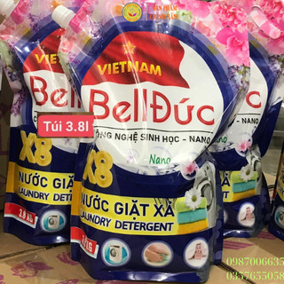 Hương hoa anh thảo Nước giặt xả BellĐức 3.8L công nghệ sinh học không hóa chất không độc hại - NANO