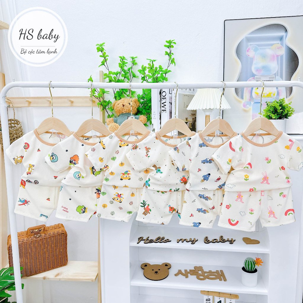 Bộ quần áo cộc tay tăm lạnh cho bé trai, bé gái BC11.3