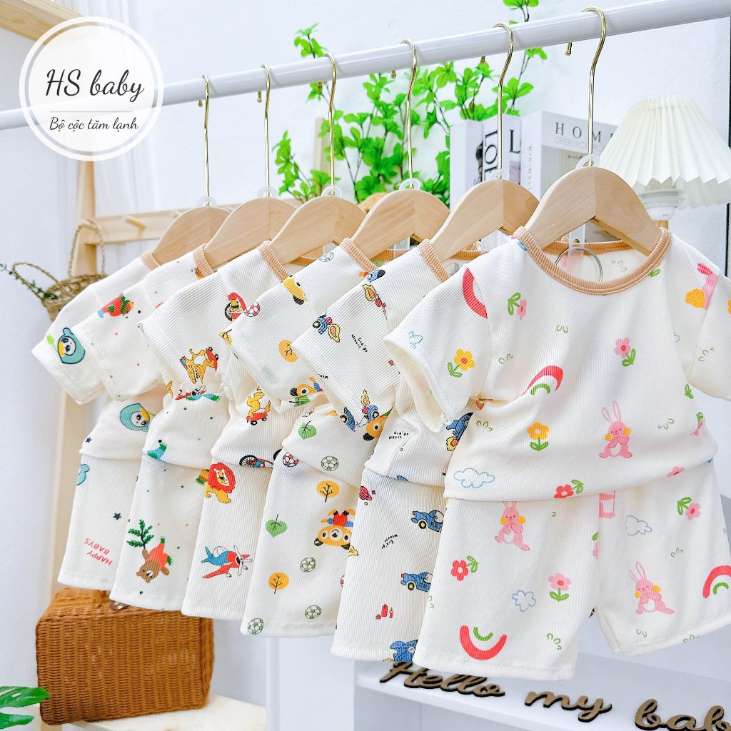 Bộ quần áo cộc tay tăm lạnh cho bé trai, bé gái BC11.3