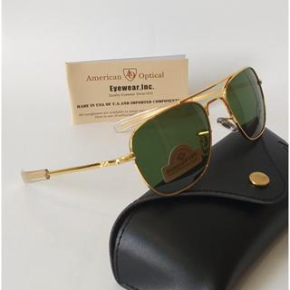 Kính mát nam AO American Optical –Thủy tinh ( cường lực ) mạ vàng 20KGP Size: 54mm & 57mm