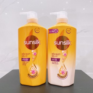 Combo dầu gội sunsilk 650g + dầu xả sunsilk 640g mềm mượt diệu kỳ