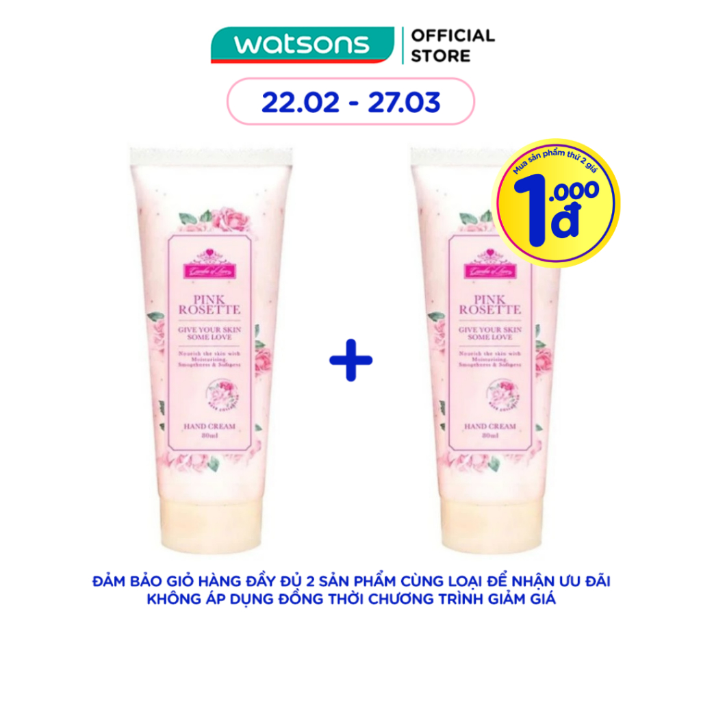 Kem Dưỡng Da Tay Garden Of Love Pink Rosette Hand Cream Hoa Mẫu Đơn & Vitamin B Giúp Sáng Da 80ml