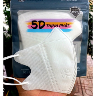 Khẩu Trang 5D Thịnh Phát 3 lớp dày dặn ( 10 CÁI)