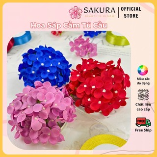 Hoa sáp cẩm tú cầu cao cấp, hoa giả loại 1, trang trí decor